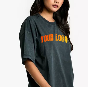 Camiseta Lisa Personalizada para Mujer, de Alta Calidad, 100% Algodón, Hombros Caídos, Talla Grande, Camisetas de Marca para Mujer - Product Image 5