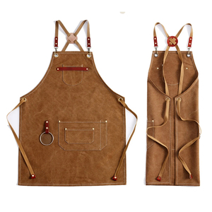 Delantal de Trabajo HARAZ INTERNATIONAL HRE-92 Unisex de Cuero Genuino Marrón con Diseño Cruzado en la Espalda, Antipolvo, Detectable por Rayos X, Múltiples Bolsillos - Product Image 6