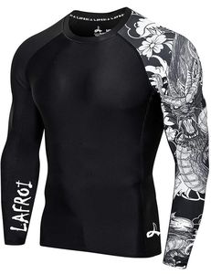 OEM ODM Mens Rash Guard Men Sublimation <b>Printed</b> Spandex Bjj Rash Guard Gym <b>Surfing</b> Diving Rashguard Compression Shirts MMA Shirt - Product Image 3