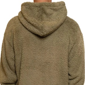 Sweat à capuche Sherpa pour homme en polaire épaisse et duveteuse, tendance, avec logo personnalisé, vêtement d'hiver de haute qualité, respirant - Product Image 4