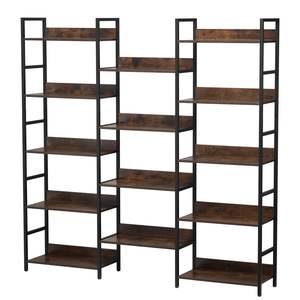 14-Tier Rustic <b>Vintage</b> Industrial Bookshelf Triple Metal Freestanding Display <b>Shelving</b> Unit Open Shelves for Living Bookcase - Product Image 1