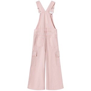 Your Baby Boy Girl Children's Denim Overalls Full Length Solid Color Cargo <b>Pockets</b> Adjustable Straps Mid Waist Regular - Product Image 2