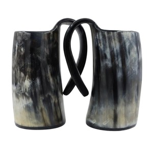 Handmade Ox Horn Mug Wholesale Leak-Free Eco-Friendly Buffalo Horn Drinking Tankard Medieval Style Custom Logo Viking <b>Beer</b> Mug - Product Image 4