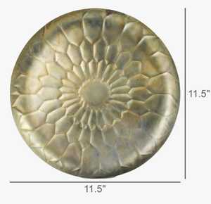 Plateau de service rond antique avec motif floral complexe pour une présentation élégante et une décoration élégante pour le Ramadan, plateau et plat à dessert - Product Image 4