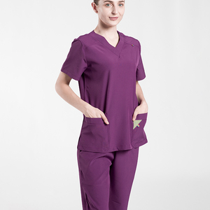 Hospital Medical Doctor Suits <b>Scrubs</b> Nursing V-Neck Uniform Soft Spandex/Polyester Multi-Pocket Hospital Wear Wholesale Price - Product Image 1