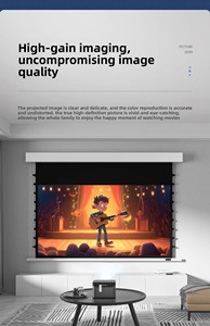 Điện tab-căng thẳng màn hình máy chiếu 4:3 với vật liệu sợi thủy tinh, động cơ kéo xuống alr màn hình chiếu - Product Image 6