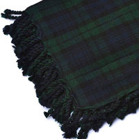 Authentique Écharpe en Laine Noire à Motif Tartan Écossais pour Tenue des Highlands et Usage Quotidien, Meilleure Vente OEM ODM