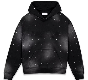 Men's <b>Black</b> Hooded <b>Sweatshirt</b> With White Dot Print Regular Fit Casual Knitted Polyester Hoodie Autumn Style - Product Image 6