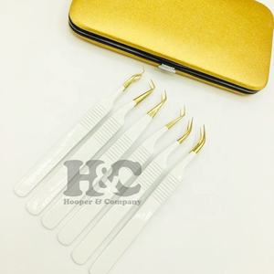 Pince à épiler durable Ensembles de pinces à épiler d'extension de cils Fabrication OEM Pince à cils en acier inoxydable Marque privée personnalisée Logo vison - Product Image 1