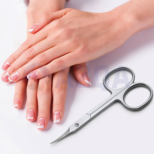 Ciseaux à cuticules incurvés en acier inoxydable avec lames tranchantes, poignée compacte en forme d'anneau pour manucure, pédicure et soins des ongles - Product Image 6
