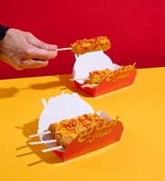 Mini Boîte Plateau en Carton pour Crêpes, Gaufres, Sushi, Brownies, Cookies, Barbecues, Emballage de Pâtisserie, avec Lamination Mate pour Restauration Rapide