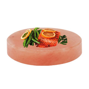 Wholesale Premium Quality Refined Solid Himalayan Salt Cooking Slab Round <b>Shape</b> <b>Block</b> Carved Technique Home Decoration - Product Image 1