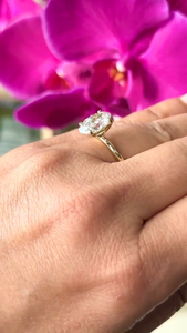 Anillo de compromiso solitario con diamante cultivado en laboratorio de 3 quilates, forma ovalada, para mujer, anillo de oro macizo de 14 quilates, anillo de boda nupcial, aniversario. - Product Image 3