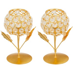 Portavelas de Latón con Diseño de Pavo Real al por Mayor |   Decoración Artesanal para Festivales Indios - Product Image 2