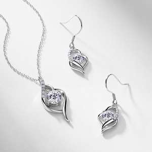 ผู้ผลิตเครื่องประดับเพชรคุณภาพสูง เพชรเลี้ยงในห้องปฏิบัติการ เงินแท้ 925 ทองคำแท้ 14K จี้เพชรทรงกลมรูปหยดน้ำ สร้อยคอสำหรับเธอ - Product Image 2