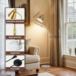 Lampe sur pied industrielle en fer avec ampoule apparente pour une décoration rustique de la maison - Product Image 2