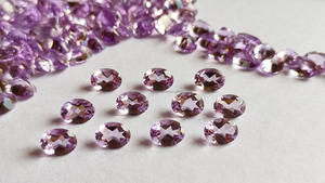 Venta al por mayor Natural Rosa Amatista y Morganita Piedras preciosas sueltas 6x4mm Facetado Rosa Diamante Corte para la joyería - Product Image 2