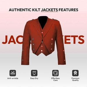 Traje Escocés para Hombre, Chaqueta Kilt Naranja Príncipe Charlie con Chaleco, Conjunto para Bodas y Fiestas, Personalizado 2026 - Product Image 5