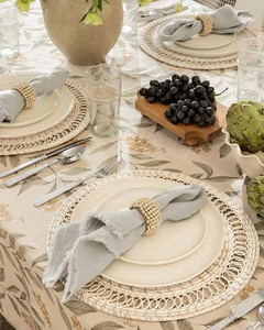 Mantel Individual Artesanal de Ratán Blanqueado para Decoración de Mesa, Estilo Boho Ecológico para el Hogar - Product Image 3