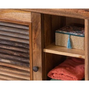 Vandana Royal Volume cabinet with louvered door in mango wood Etretat - Product Image 5