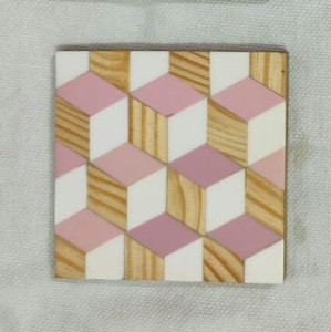 Natural Wood & Resin Classic Eco-Friendly Heat Resistant Tea <b>Coaster</b> <b>Set</b> with Inlay Design Mats & Placemats for Home Use - Product Image 5