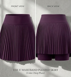 Women's High Waist Mini <b>Tennis</b> <b>Skirt</b> <b>Pleated</b> Design Spandex/Elastane Material Washable All Seasons - Product Image 1