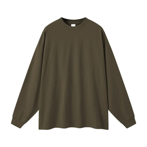 T-shirt décontracté pour homme en jersey 100% coton, col montant, manches raglan, uni, logo personnalisé, OEM ODM, fabricant en gros - Product Image 1