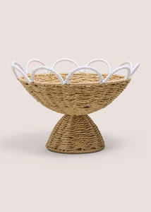 Bandeja de servir de cuerda de papel con diseño de mimbre natural y borde festoneado, cesta decorativa para mesa de centro, cocina y decoración del hogar - Product Image 5