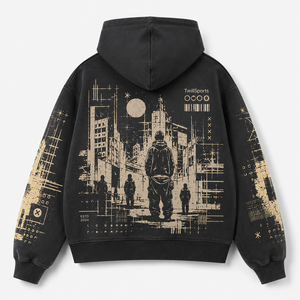 Sudadera Deportiva de Hombre con Capucha y Cierre, Talla Grande, de Felpa, Ecológica, Transpirable, Estilo Urbano, para Otoño - Product Image 2