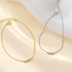 AMBER JEWELS T-3564 Bracelet Tennis Minimaliste Plaqué Or 18K avec Pierres de Zircon Serties Griffe Certifié IGI Unisexe Quotidien - Product Image 4