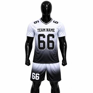 Ensemble de maillots de football personnalisés en polyester respirant, dégradé violet-noir, uniforme d'équipe numéro 66, unisexe adulte - Product Image 6
