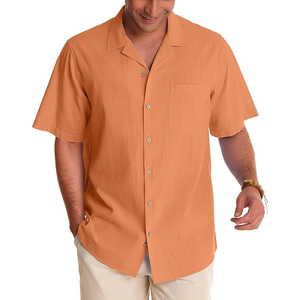 Nouveauté 2026 : Chemises pour hommes écologiques, respirantes, à séchage rapide, en toile, à col rond, couleur unie, motif uni, personnalisables - Product Image 3