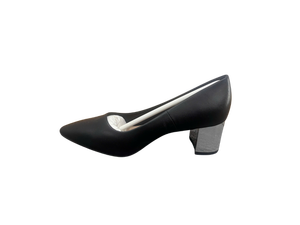 Escarpins noirs à bout pointu et talon carré en PU, chaussures de bureau à enfiler, antidérapantes, confortables, pour femme, toutes saisons, style estival - Product Image 2