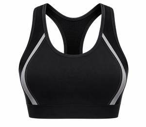 Women's High Support Mesh <b>Racerback</b> Seamless Eco-Friendly Sports Bra Premium Breathable Workout Yoga Gym Fitness Activewear <b>Top</b> - Product Image 2