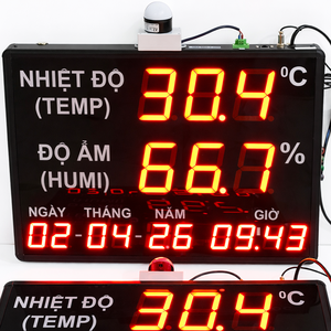 Thermo-hygromètre AT-Temp&Humi avec écran LED, contrôle intelligent par application, alarme haute température, construction en plastique et aluminium, IP52 - Product Image 1