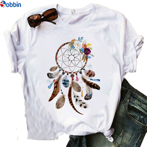Camisetas de Moda para Mujer con Diseño de Plumas, Transpirables, Estilo Dulce y Encantador, Tallas Grandes, Económicas - Product Image 6