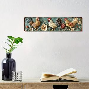 CIFbuy Scultura da Parete in Metallo a Forma di Gallo Vintage 4x16 Pollici, Perfetta per Arredamento Casa, Bar, Caffè, Regalo di Halloween e Natale, Nuovo (Servizio di Selezione) - Product Image 1