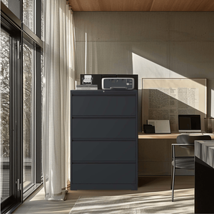 4 <b>Drawer</b> Tall Heavy Duty Metal Lateral <b>File</b> Cabinet for Home Office Space Saving Wide Storage with Lock - Product Image 2
