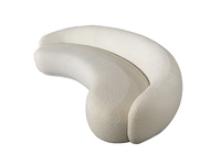 Luxuriöses Wohnzimmer-Sofa, Stoffbezogen, Geschwungene Halbmond-Lounge, Modernes Sofa