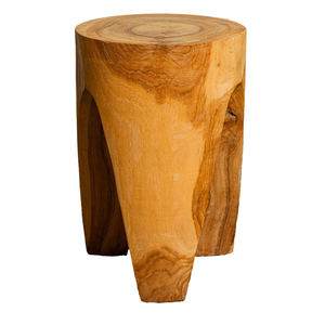 Tabouret trépied en racine de teck naturel rustique artisanal de luxe ARTERRA pour villa, hôtel et appartement - Product Image 1