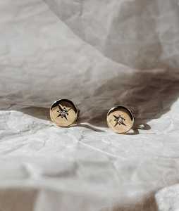 Star Set Diamond Stud <b>Earrings</b> 14K 18K Solid Gold Wholesale Flush Gypsy Set Lab Grown Push Back Everyday Minimalist Tiny Studs - Product Image 1