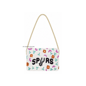 Bolso bandolera personalizado con espiritu de equipo, regalo para aficionados, bolso de mano con cuentas de semillas, bolso cruzado para el día del partido, bolso personalizado con los colores del equipo, bolso para aficionados al baloncesto - Product Image 6