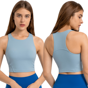 Camiseta sin mangas Racerback para mujer, tops deportivos para correr y gimnasio, tops acanalados suaves con cuello redondo para mujer - Product Image 4
