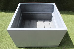 Solid Wholesale White Fiberglass Hand Carved Classic Durable Smooth Shiny Finish Floor Indoor/Outdoor Rectangular <b>Planter</b> Unique - Product Image 2