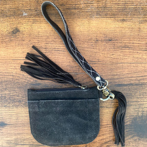 Haute qualité botte point daim cuir pochette d'argent Portable personnalisé porte-monnaie avec bracelet carte de crédit sac à main femmes Mini portefeuilles - Product Image 4