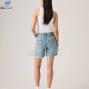 Custom Women Vintage Sexy Summer Denim Shorts High Waist <b>Button</b> <b>Fly</b> Stretch 100% Cotton OEM Wholesale Services - Product Image 6