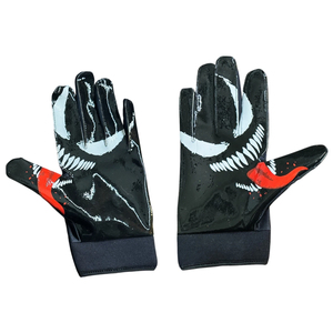 Guantes Deportivos Negros para Fútbol Americano con Diseño Antideslizante y Patrón de Boca de Monstruo Blanco y Rojo, Estilo Popular - Product Image 6