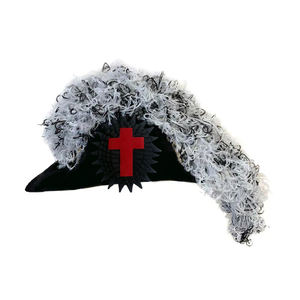 Gorra de los Caballeros Templarios Eminent Commander, Mezcla Blanca y Negra, Plumas Bordadas, Parches Personalizados - Product Image 4