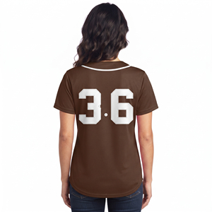 V-Neck Printed Women's Baseball Jersey <b>Short</b> Sleeve 100% Polyester Anti-Bacterial Summer Sporty Full Button - Product Image 2