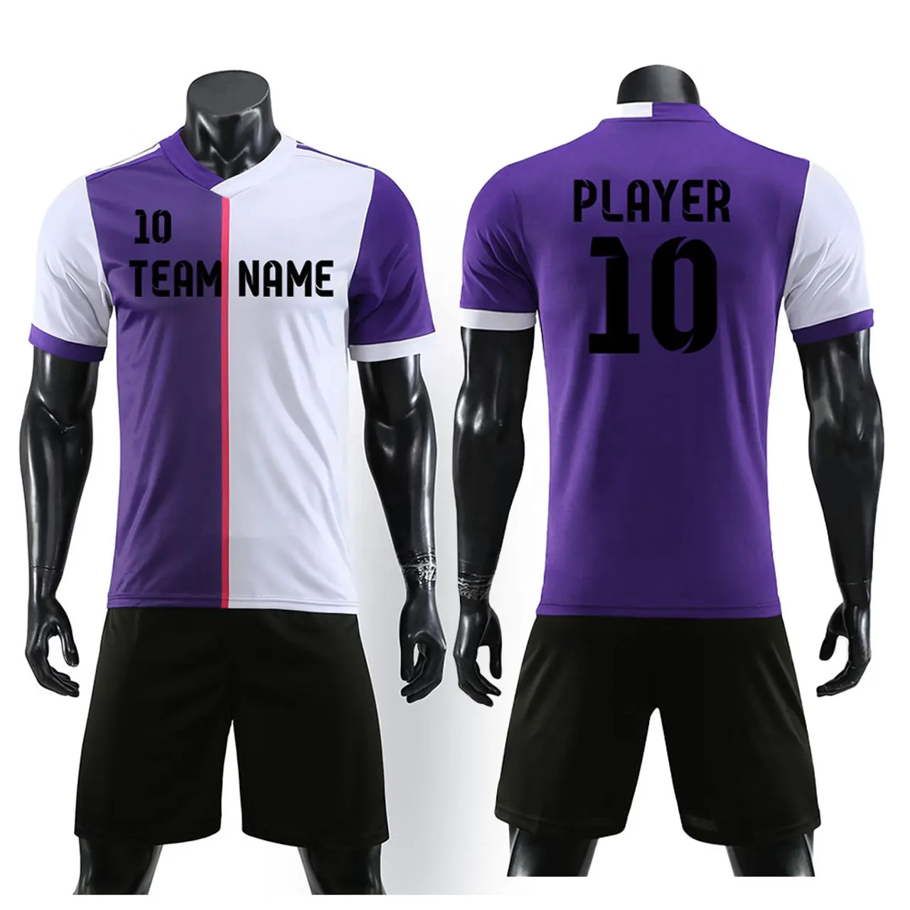 Melhor qualidade Sports Design com equipe e nome do clube Football Jersey e Shorts Set com Sublimated Training Soccer Uniformes